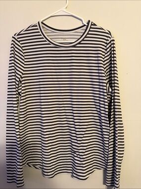 No Boundaries Black and White Striped Long Sleeve Tee